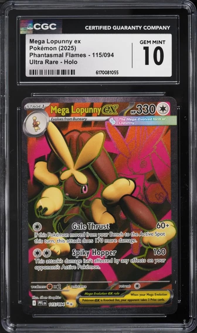 Mega Lopunny ex, Phantasmal Flames, CGC 10