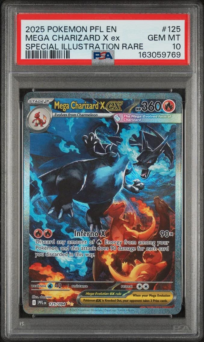 Mega Charizard X EX, Phantasmal Flames, PSA 10
