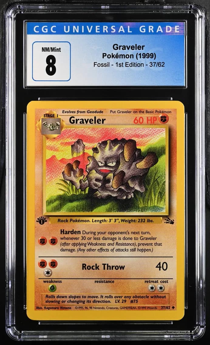 Graveler, Fossil - 1st Edition, CGC 8