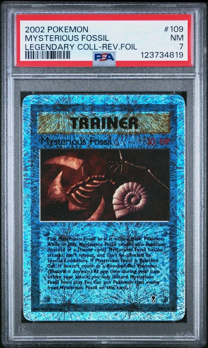 Mysterious Fossil-Reverse Foil, Legendary Collection, PSA 7