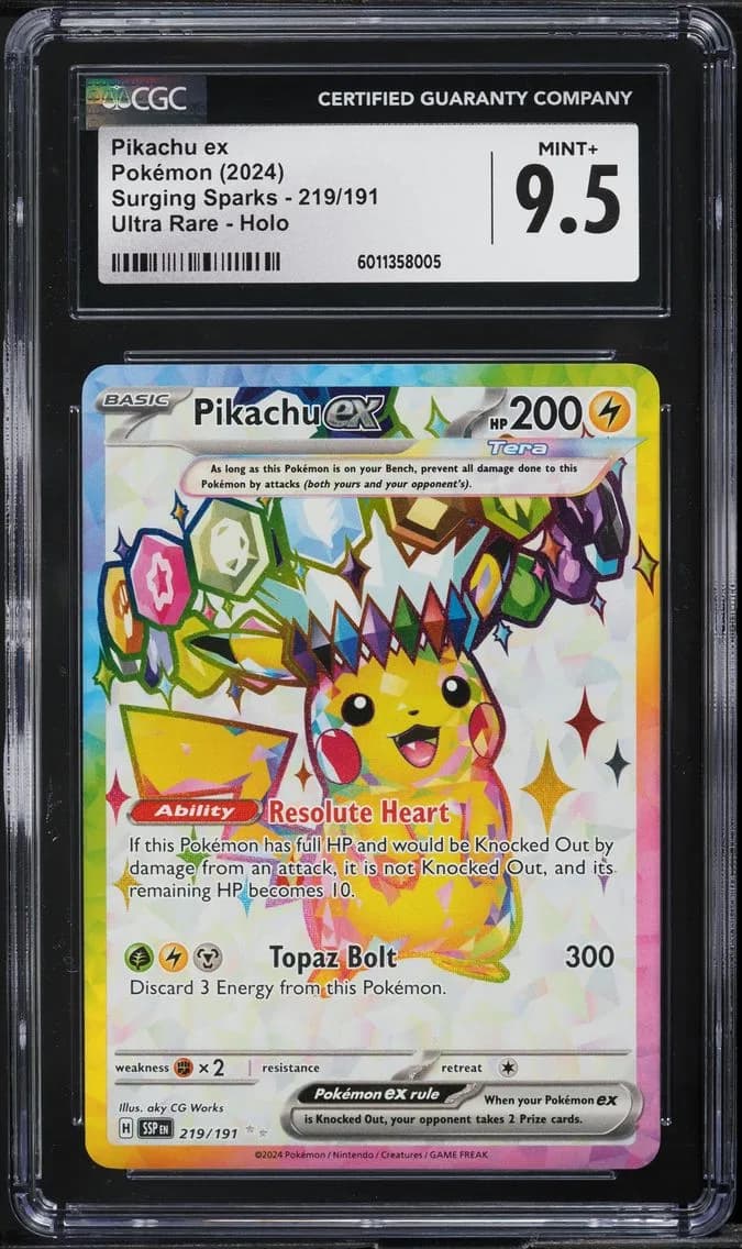 Pikachu EX, Surging Sparks, CGC 9.5