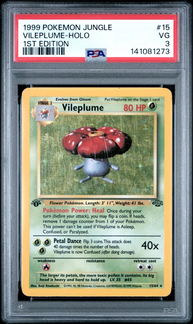 Vileplume-Holo 1st Edition, Jungle, PSA 3