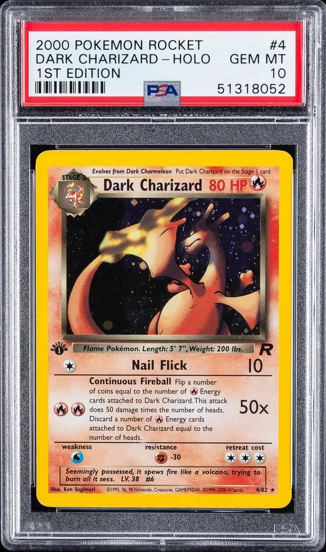 Dark Charizard-Holo 1st Edition, Rocket, PSA 10