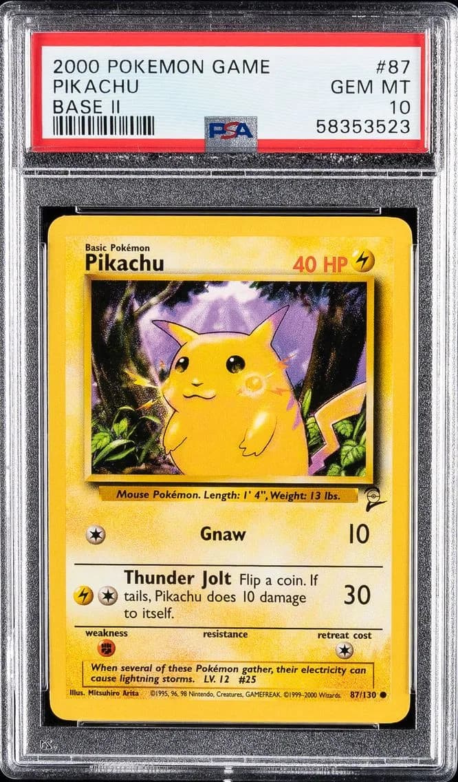 Pikachu, Game Base II, PSA 10