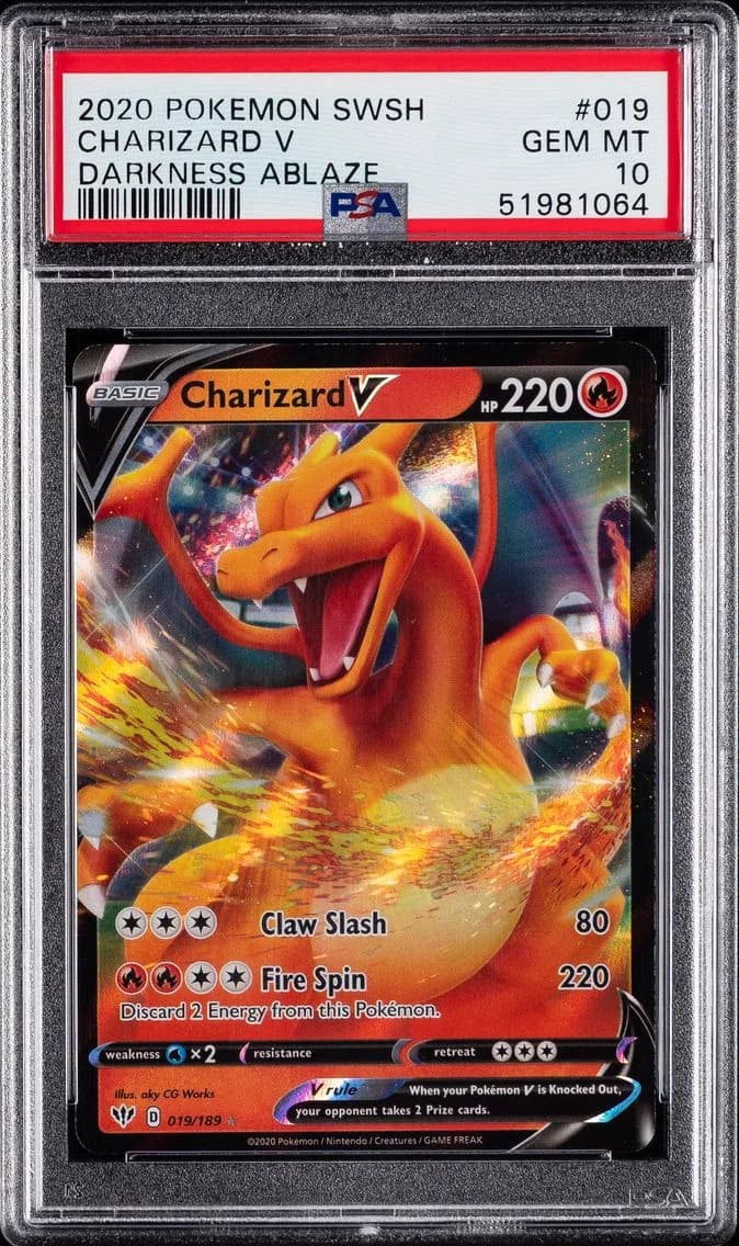 Charizard V, Sword & Shield Darkness Ablaze, PSA 10