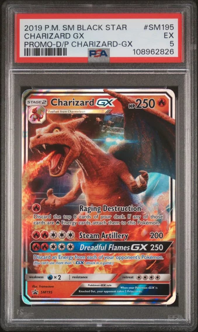 Charizard GX, SM Black Star Promo, PSA 5