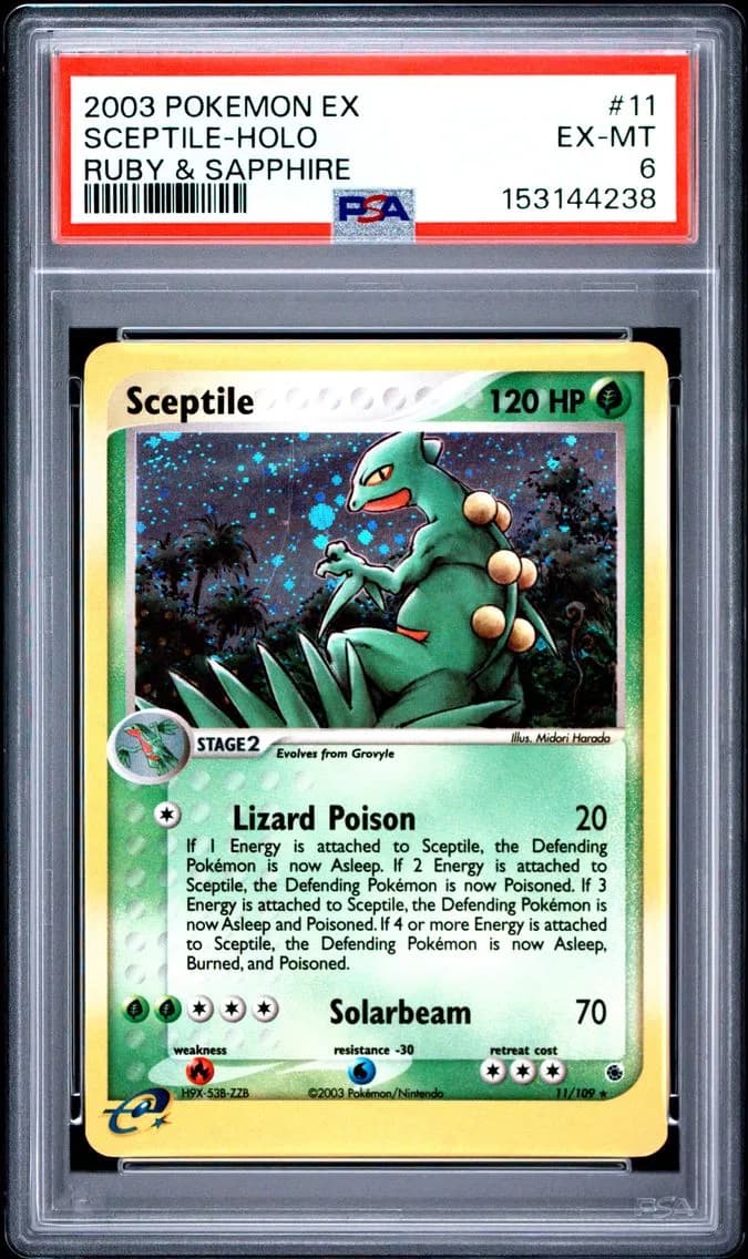 Sceptile-Holo, EX Ruby & Sapphire, PSA 6