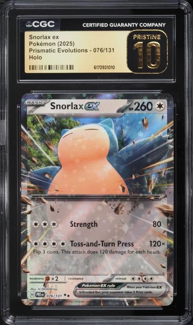 Snorlax ex, Prismatic Evolutions, CGC 10