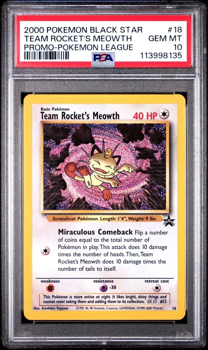 Team Rocket's Meowth, Promo Black Star, PSA 10