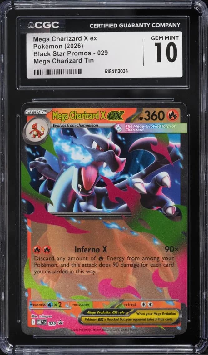 Mega Charizard X Ex, Black Star Promos - Mega Evolution MEP EN, CGC 10