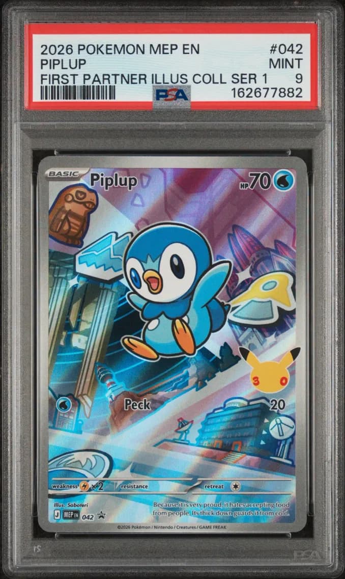 Piplup, Me Black Star Promo, PSA 9
