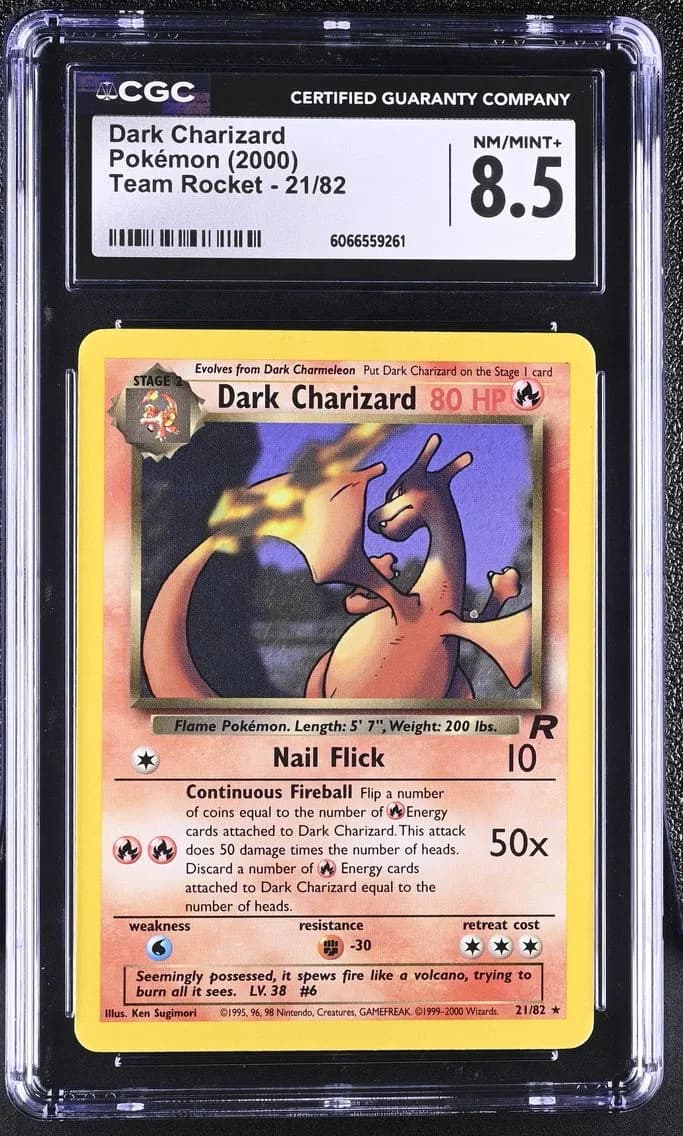 Dark Charizard, Team Rocket - Unlimited, CGC 8.5