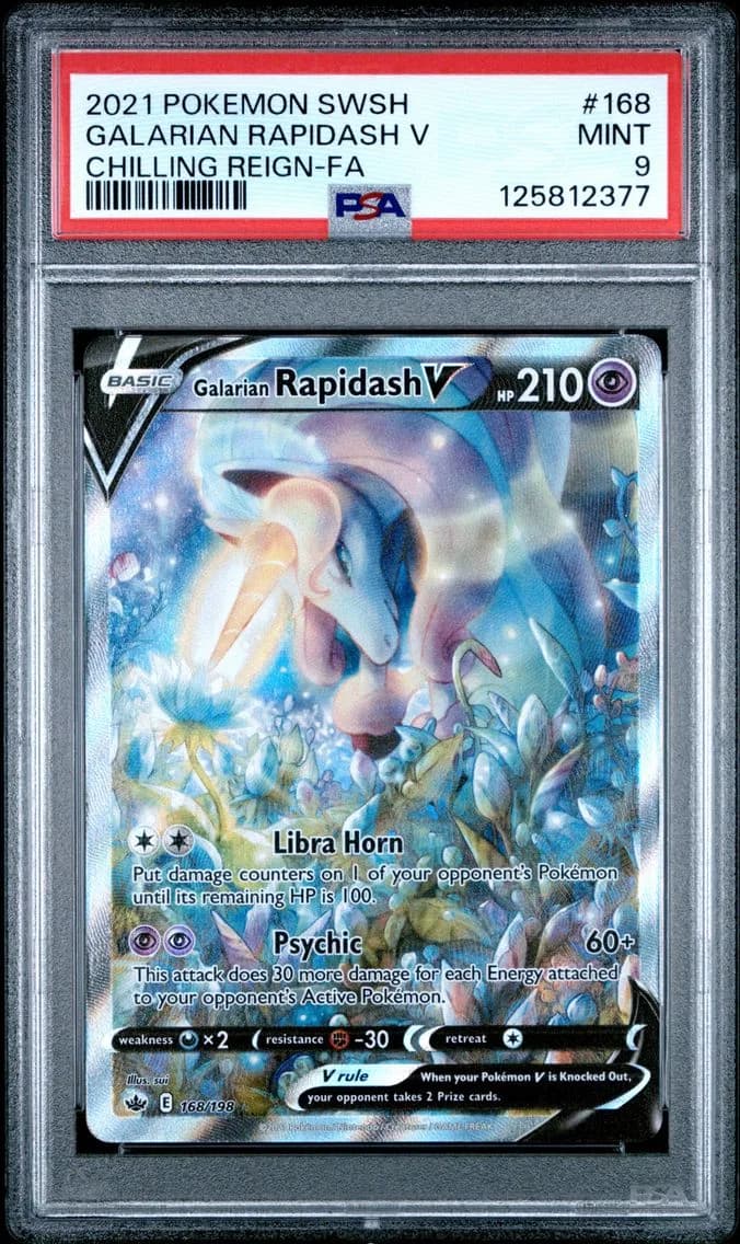 Galarian Rapidash V, Sword & Shield Chilling Reign, PSA 9
