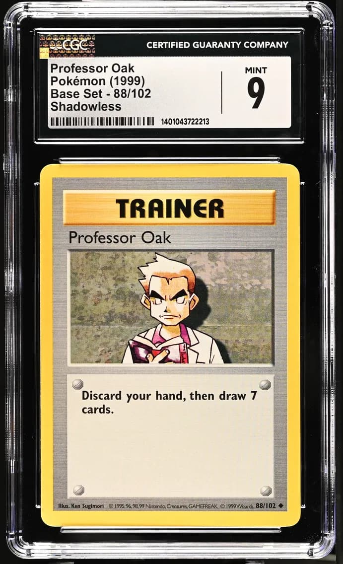 Professor Oak Shadowless, Base Set (Shadowless), CGC 9