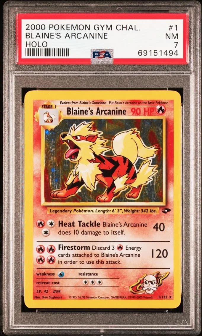 Blaine's Arcanine, Gym Challenge, PSA 7