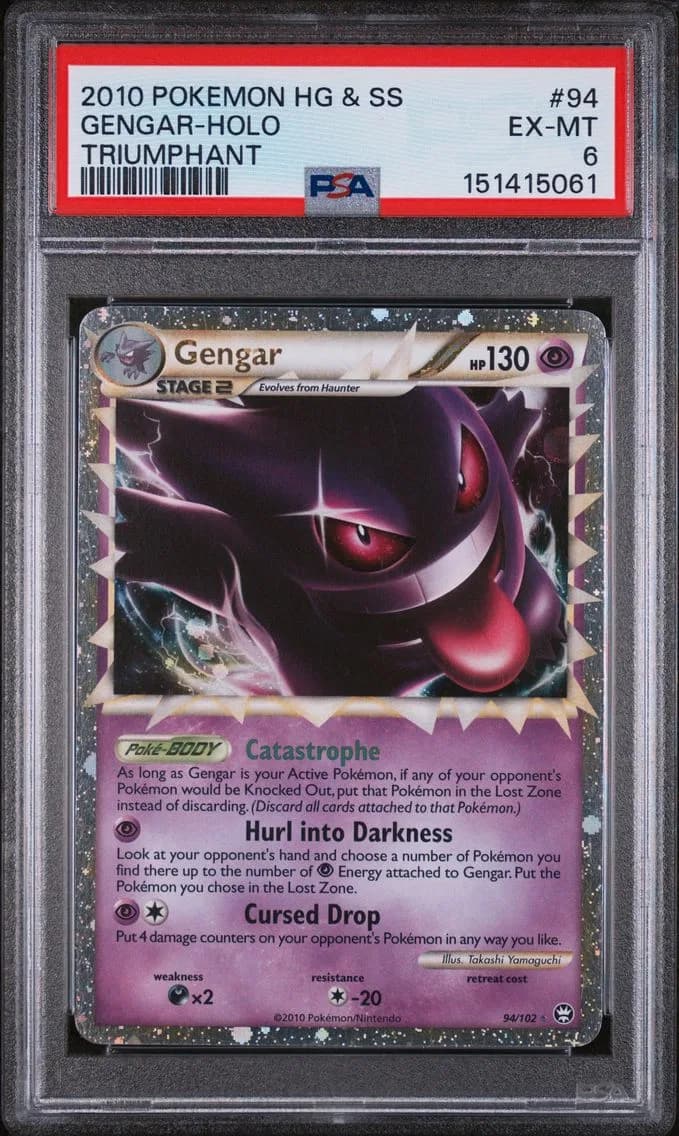 Gengar-Holo, Heartgold & Soulsilver Triumphant, PSA 6