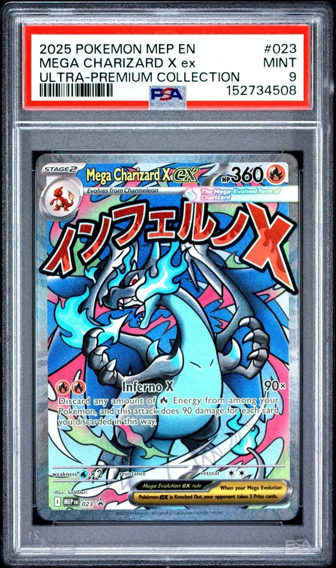 Mega Charizard X EX, Me Black Star Promo, PSA 9