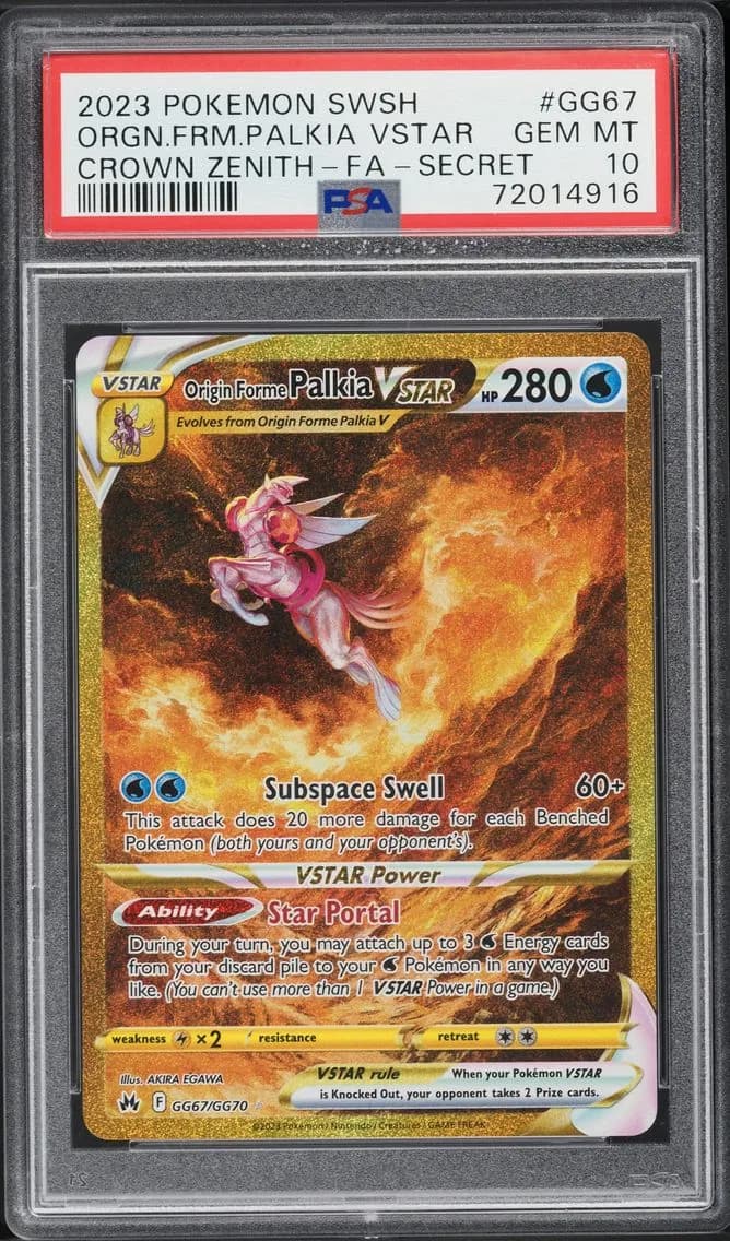 Origin Forme Palkia VSTAR, Sword and Shield Crown Zenith, PSA 10