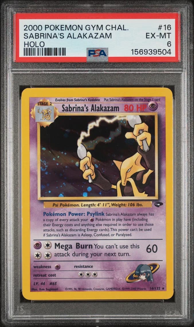 Sabrina's Alakazam, Gym Challenge, PSA 6
