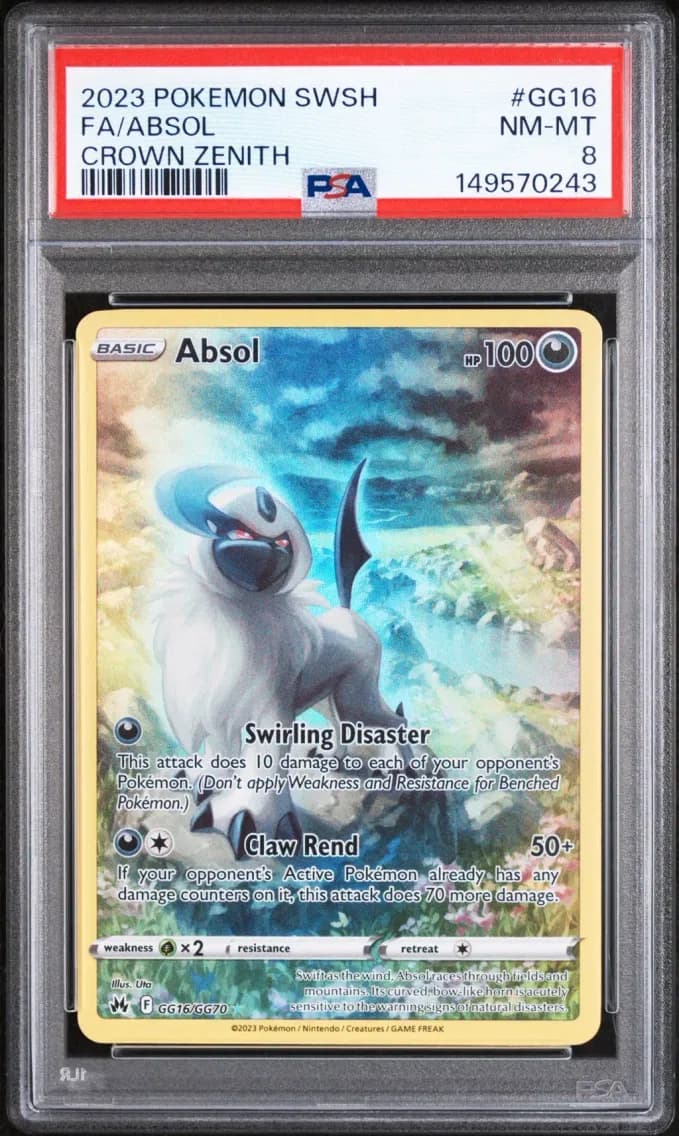 Absol, Sword and Shield Crown Zenith, PSA 8