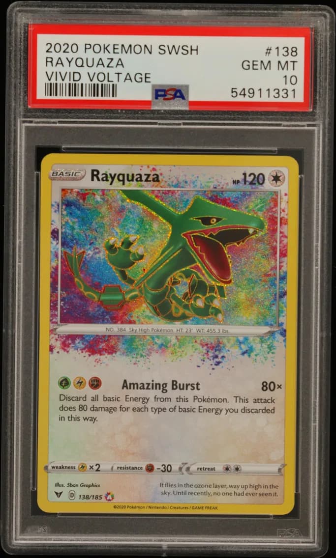 Rayquaza, Sword & Shield Vivid Voltage, PSA 10