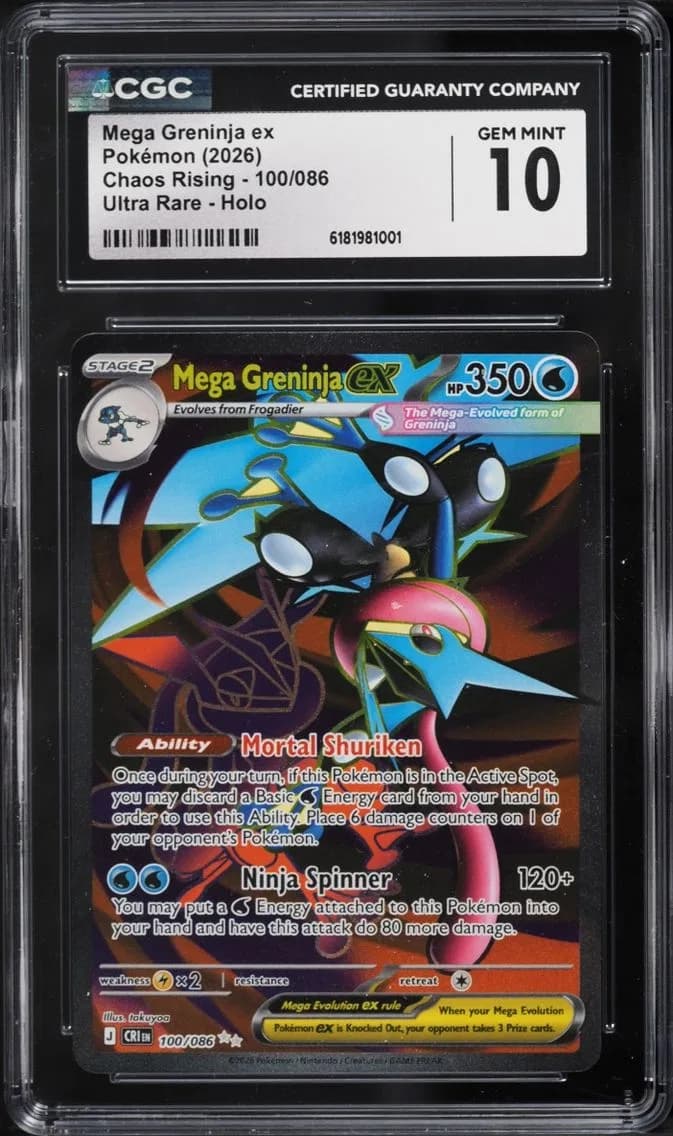 Mega Greninja ex, Chaos Rising, CGC 10