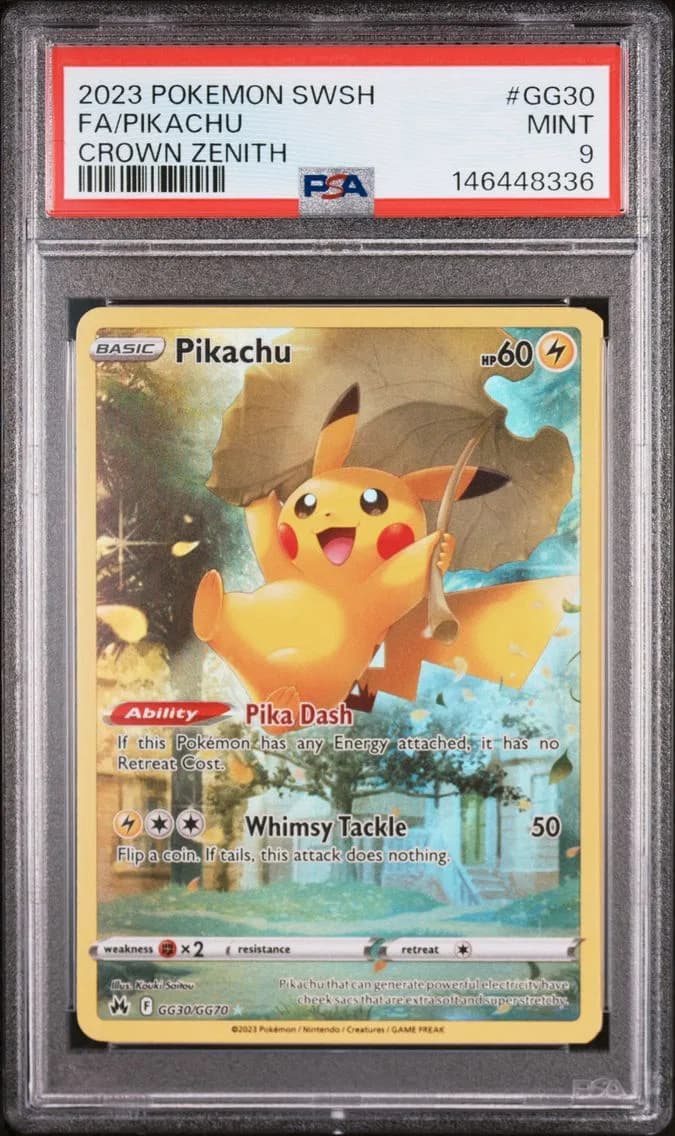 Pikachu, Sword and Shield Crown Zenith, PSA 9