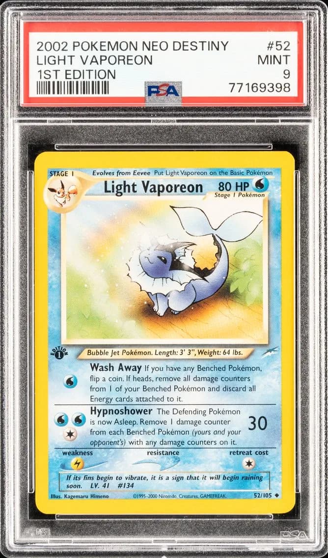 Light Vaporeon, Neo Destiny, PSA 9