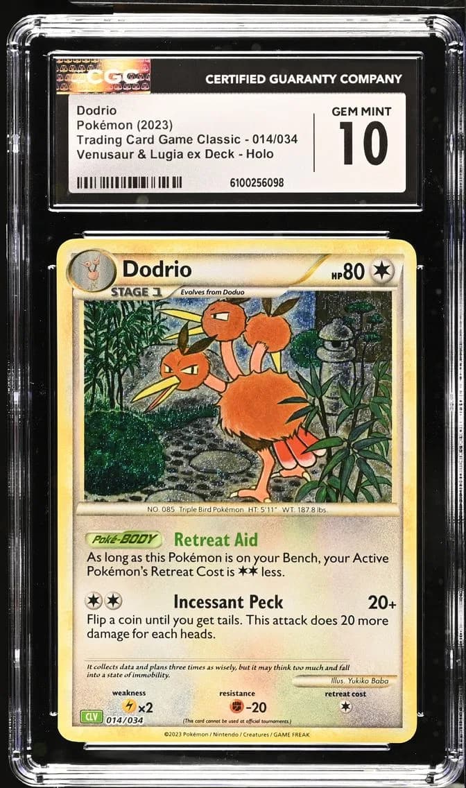 Dodrio, Trading Card Game Classic - CLV, CLC, CLB, CGC 10