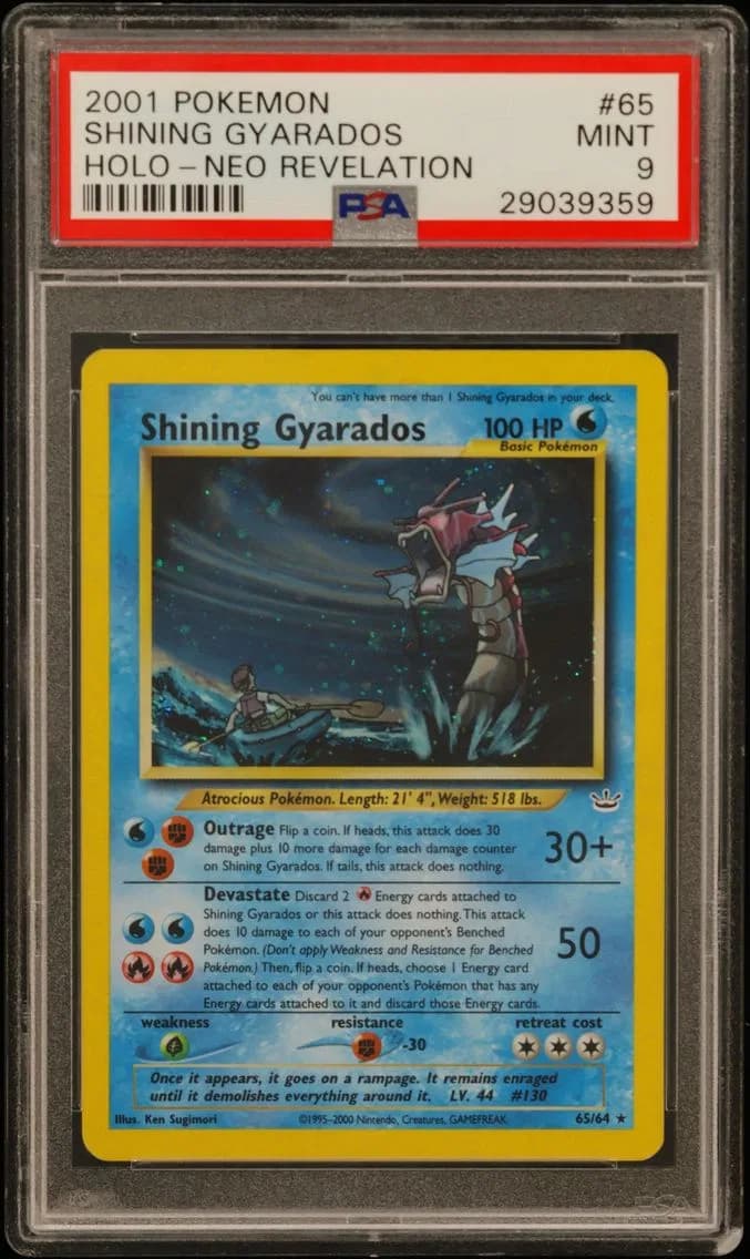 Shining Gyarados-Holo, Neo Revelation, PSA 9