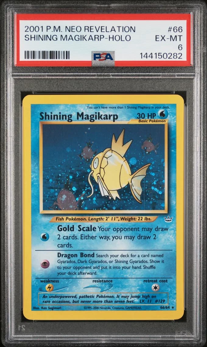 Shining Magikarp-Holo, Neo Revelation, PSA 6