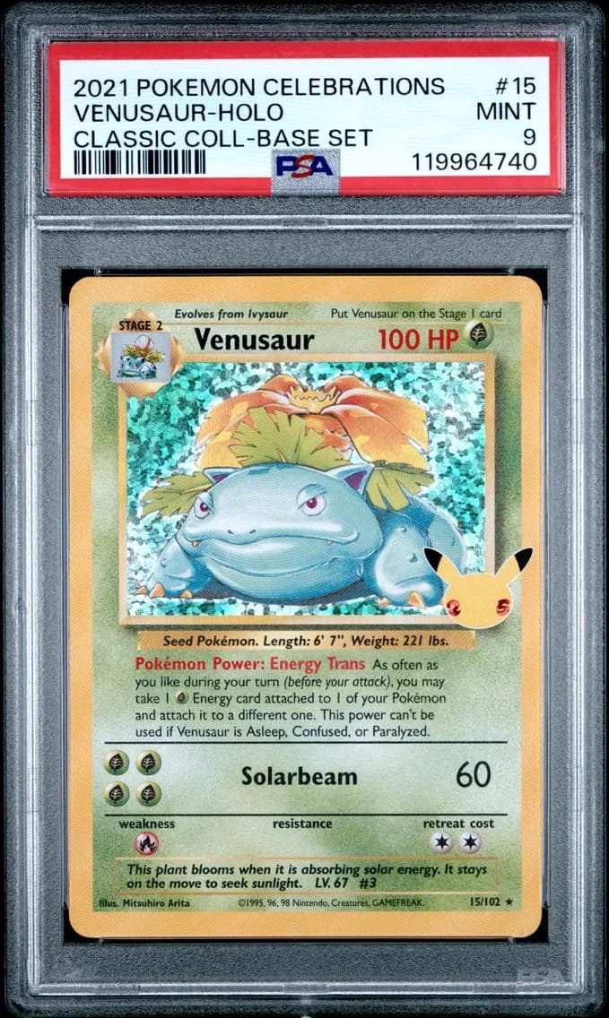 Venusaur-Holo, Celebrations Classic Collection, PSA 9