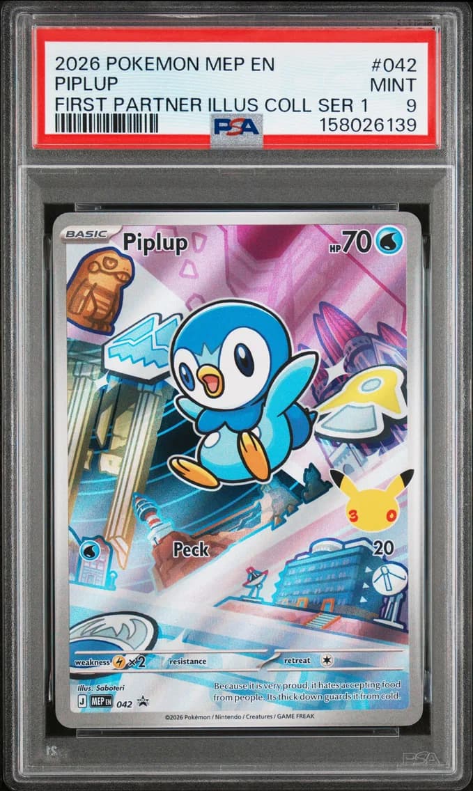 Piplup, Me Black Star Promo, PSA 9
