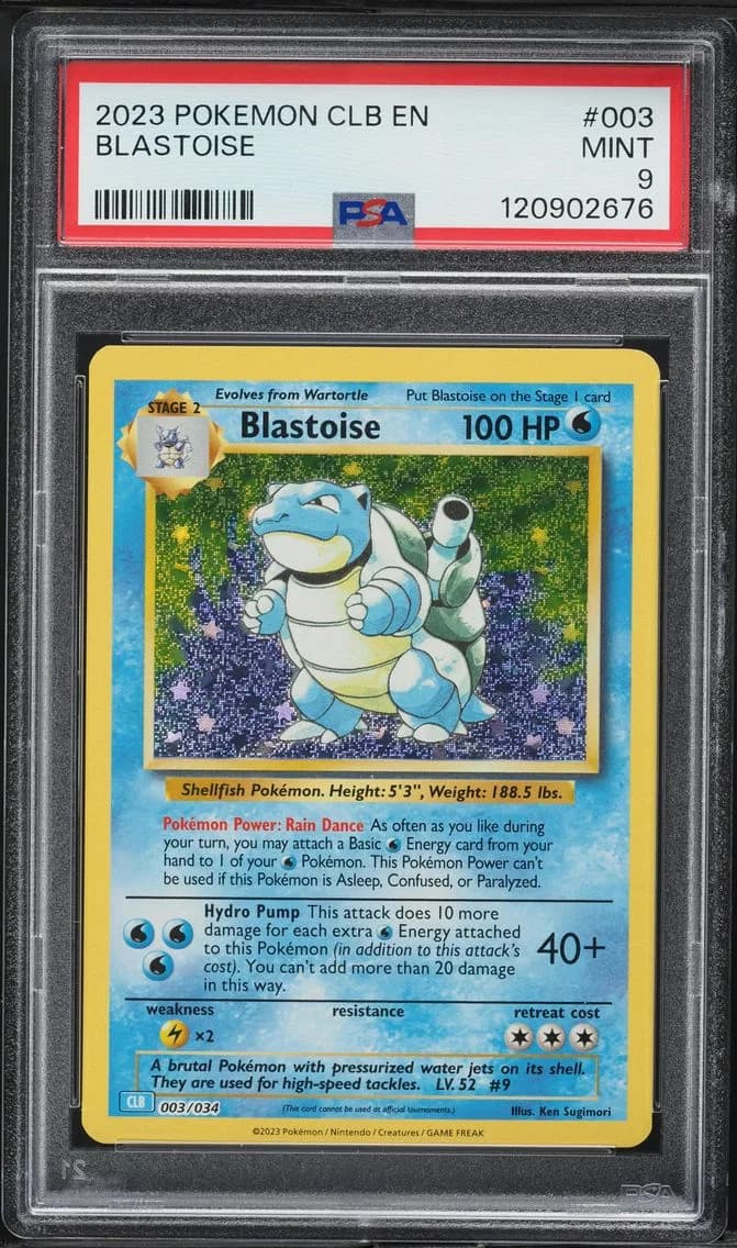 Blastoise, Clb-Trading Card Game Classic Blastoise & Suicune EX Deck, PSA 9