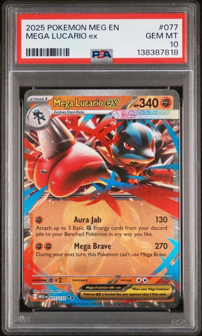 Mega Lucario EX, Mega Evolution, PSA 10