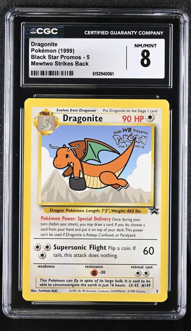 Dragonite, Black Star Promos - WotC, CGC 8