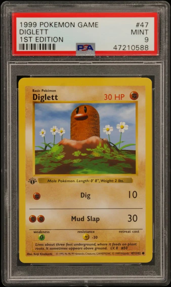 Diglett 1st Edition, Game, PSA 9