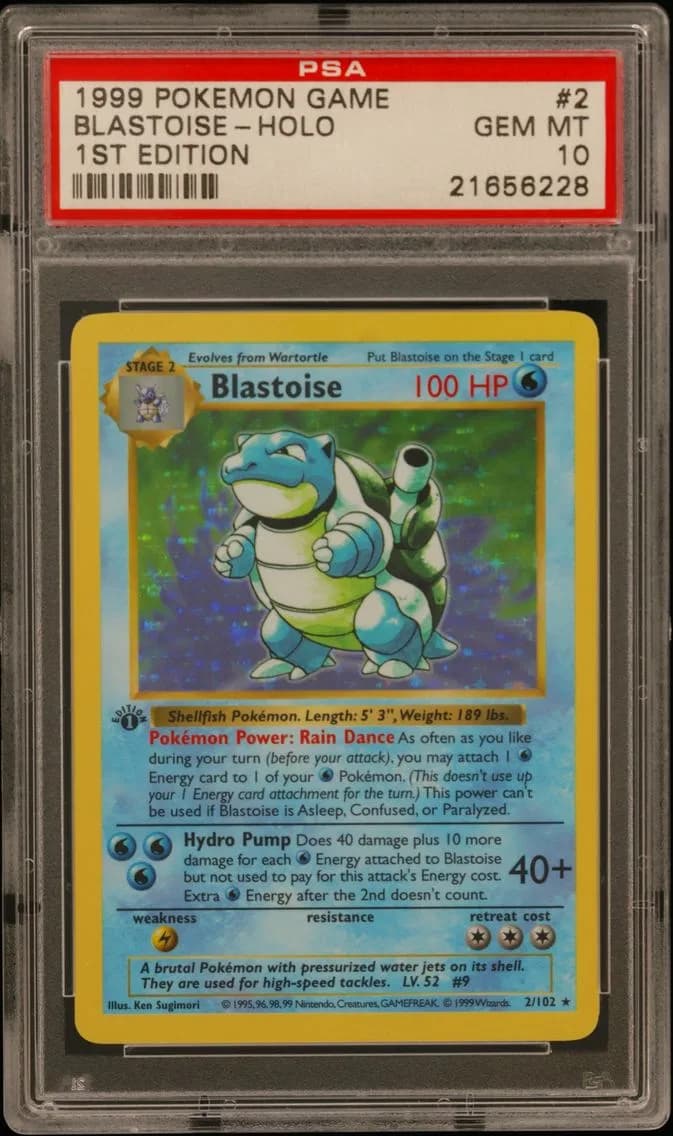 Blastoise-Holo 1st Edition, Game, PSA 10