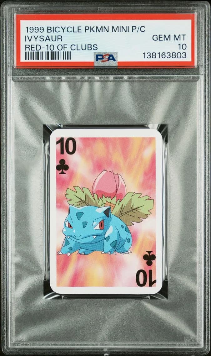 Ivysaur, Bicycle Pokemon Mini Playing Cards Red Deck, PSA 10