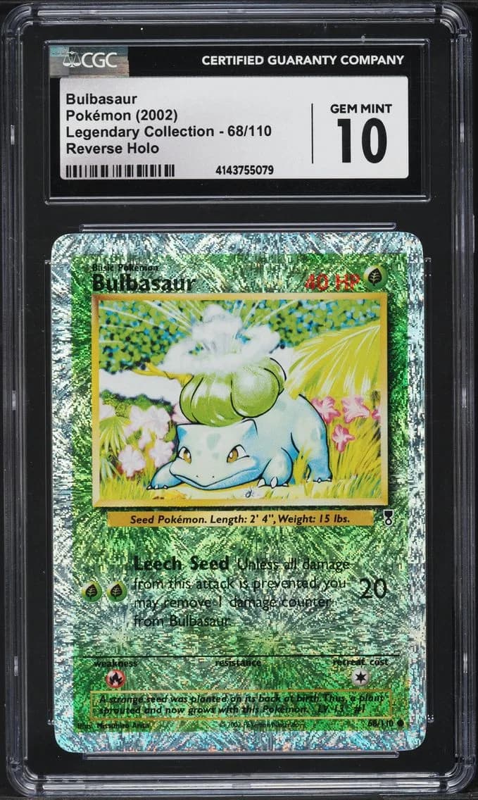 Bulbasaur-Reverse Foil, Legendary Collection, CGC 10