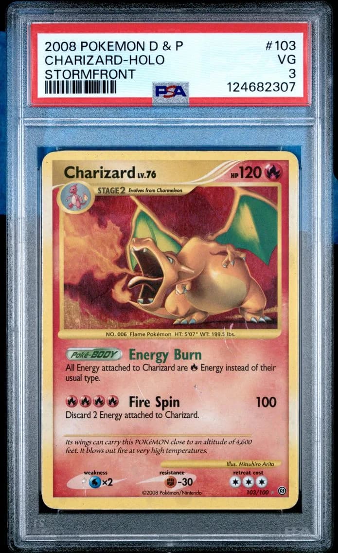 Charizard-Holo, Diamond & Pearl Stormfront, PSA 3