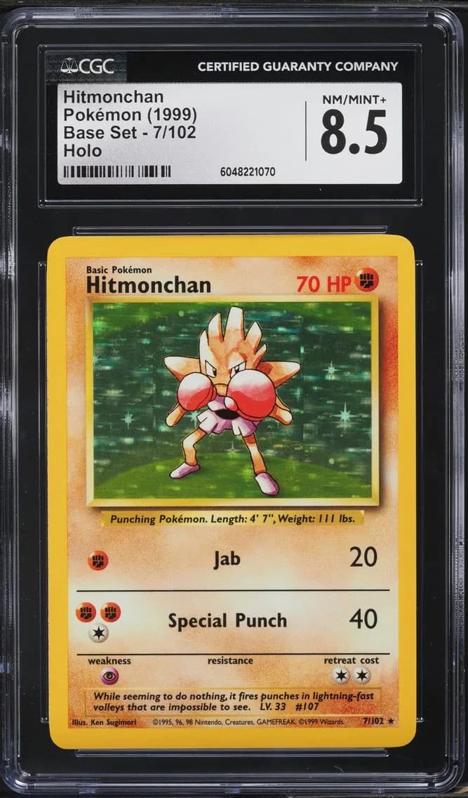 Hitmonchan-Holo, Base Set - Unlimited, CGC 8.5