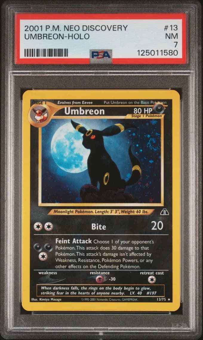 Umbreon-Holo, Neo Discovery, PSA 7