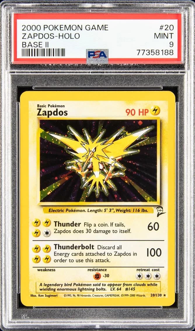 Zapdos-Holo, Game Base II, PSA 9