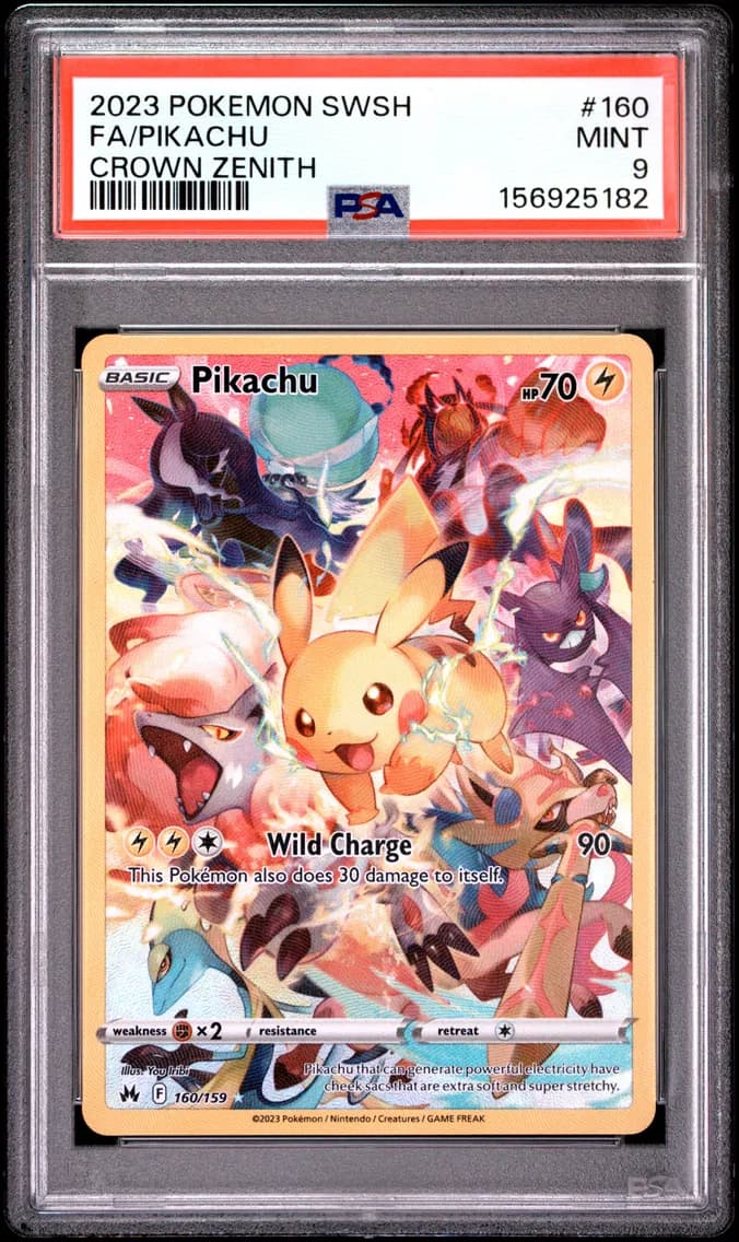 Pikachu, Sword and Shield Crown Zenith, PSA 9