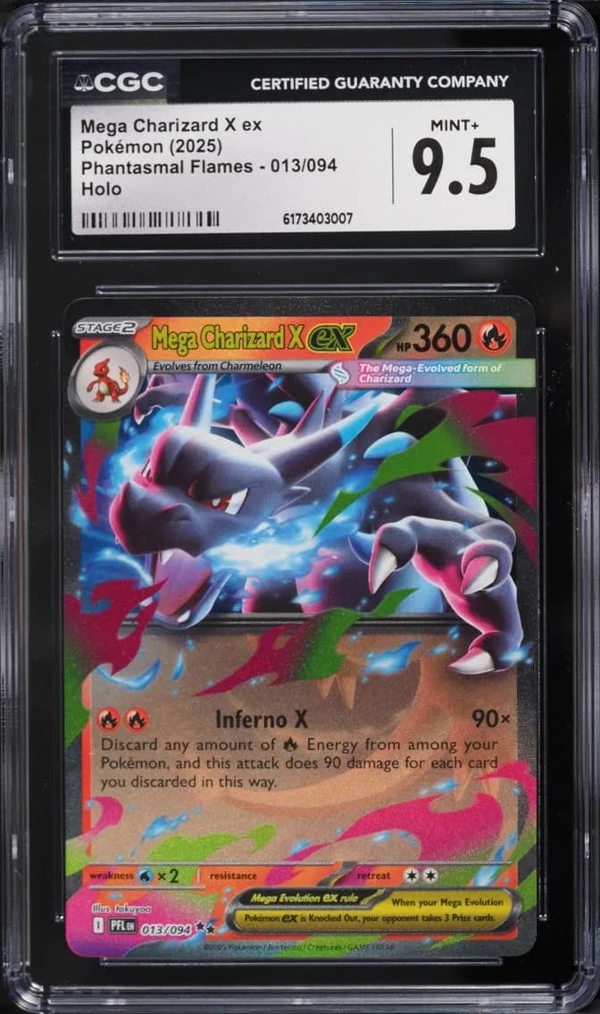 Mega Charizard X ex, Phantasmal Flames, CGC 9.5