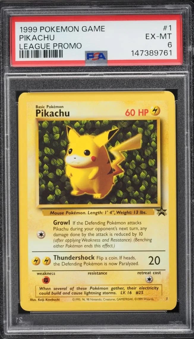 Pikachu, League Promo, PSA 6
