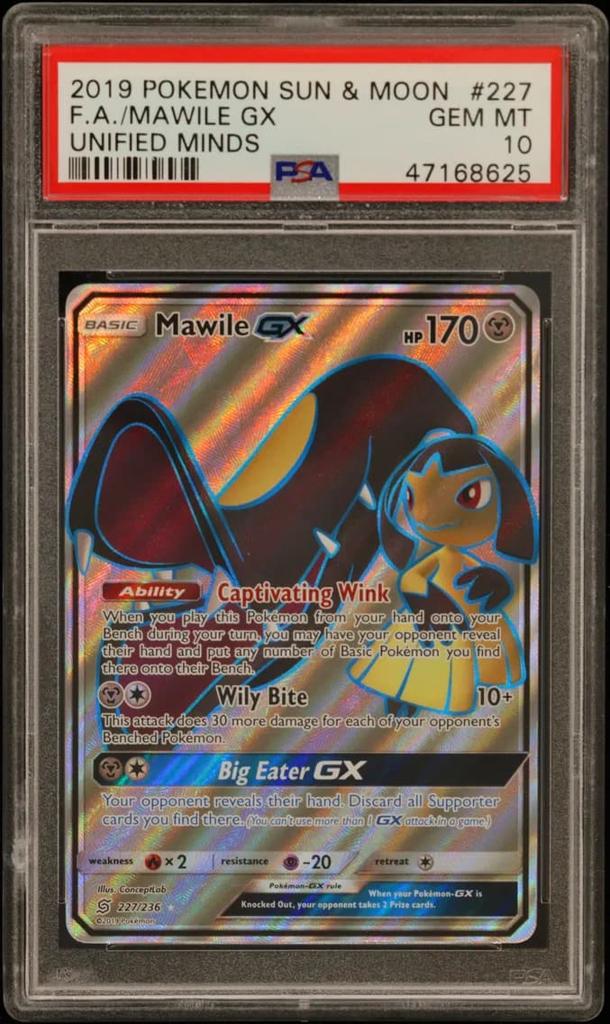 Mawile GX, Sun & Moon Unified Minds, PSA 10
