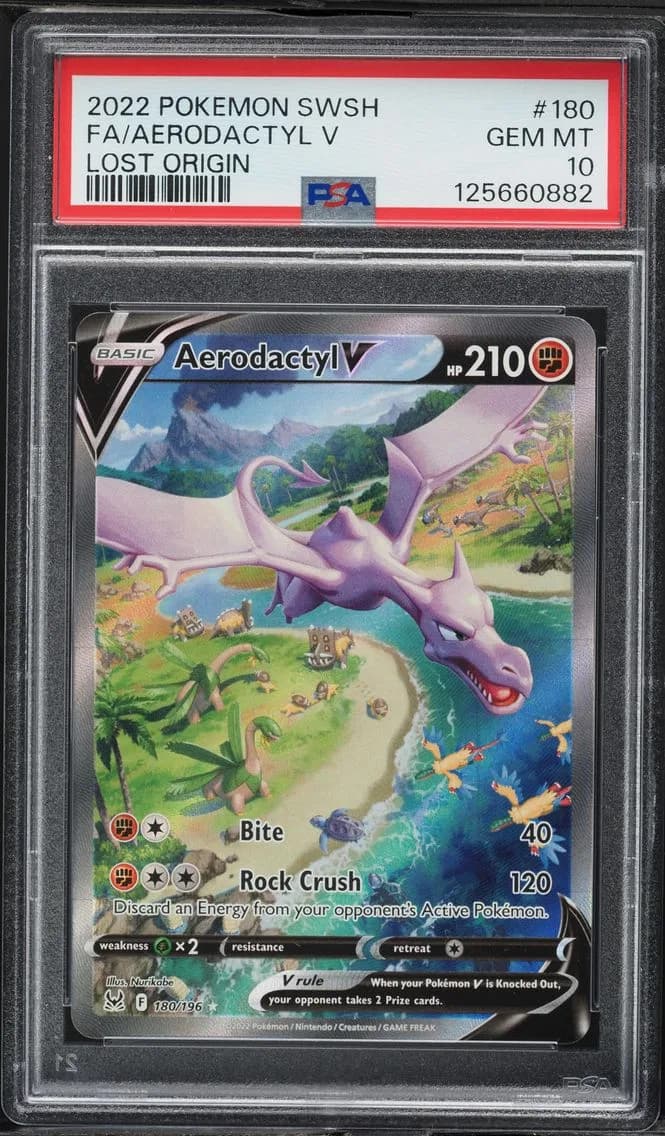 Aerodactyl V, Sword & Shield Lost Origin, PSA 10