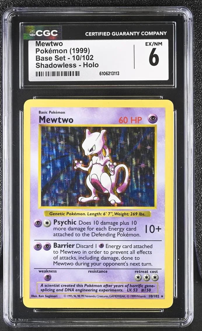 Mewtwo, Base Set (Shadowless), CGC 6